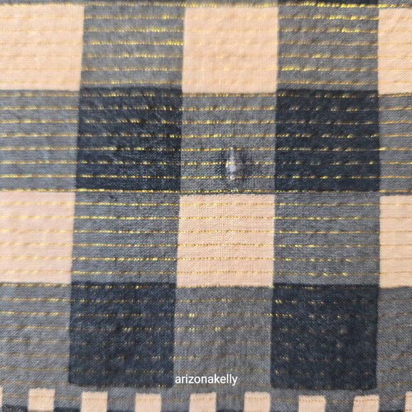 Nicholas K HUGE Distressed Cotton Scarf Black & Tan With Gold Thread - Picture 16 of 16